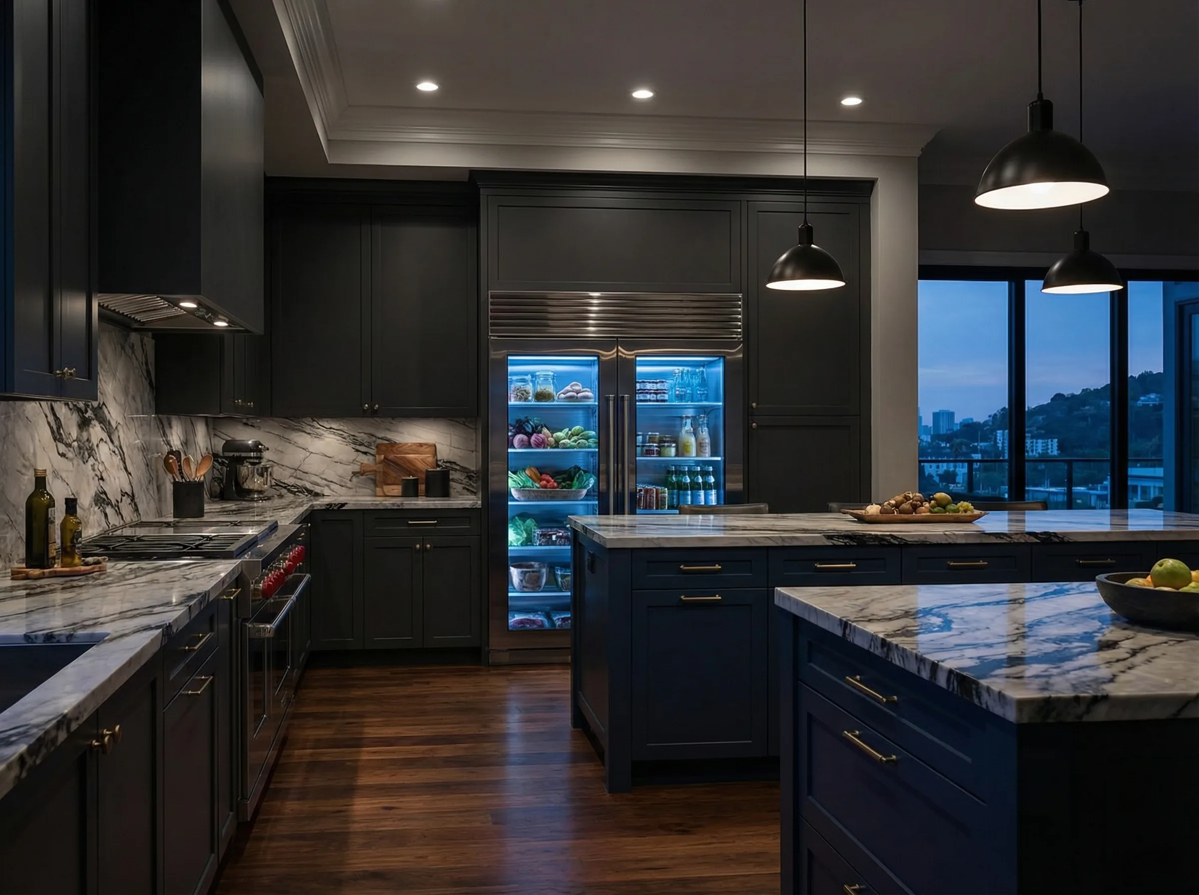 Sub-Zero refrigerator in a luxury Los Angeles kitchen
